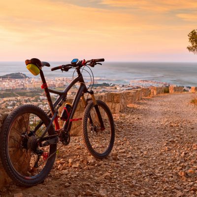 Denia Alicante from Montgo with MTB bicycle mountain bike Camino Colonia track